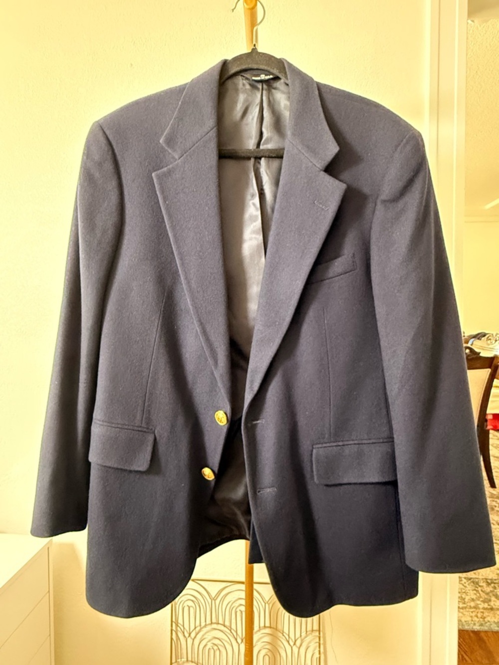 Vintage Polo University Club Ralph Lauren 100% Wool Navy Blazer Gold Buttons42R